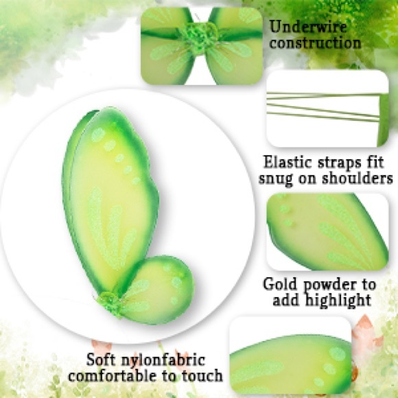 Rhoxshy NEW Sparkle Butterfly 🦋 Fairy Wings for Dress-up NWT (K017,K018,K019) - Picture 12 of 12